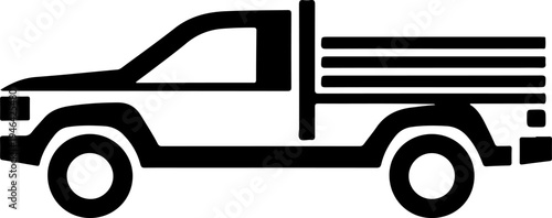 White pickup truck icon isolated on transparent background