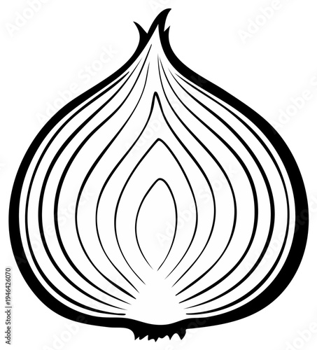 Stylized Cross-Section of a Red Onion, Abstract Illustration