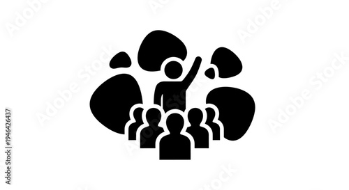 Group of people with one leader.