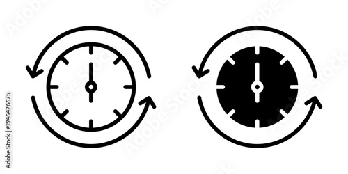 Course of time icons set. vector illustration