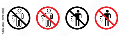 Do not litter sign set. vector illustration