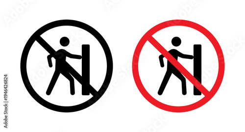 Do not push sign set. vector illustration