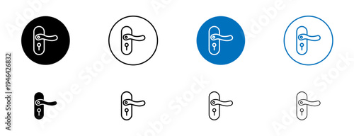 Door handle icons set. vector illustration