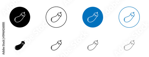 Eggplant icons set. vector illustration