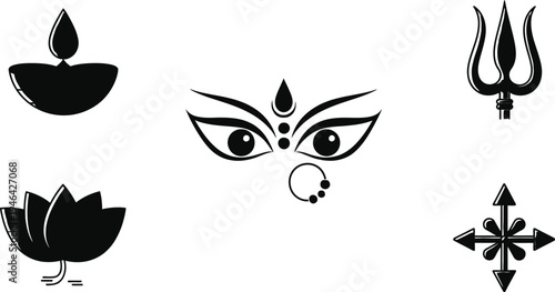 Hindu symbols and icons collection