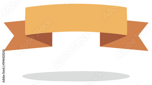 Golden Ribbon Banner with Decorative Ends for Invitations, Design Elements, and Promotional Graphics Vector Illustration