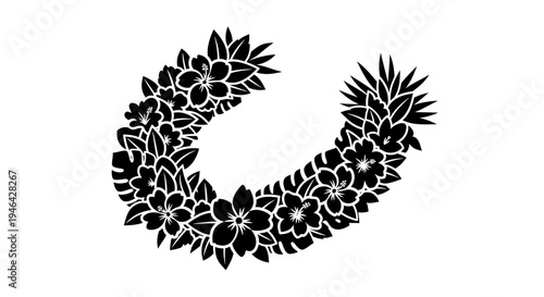 Floral arrangement in a circle.