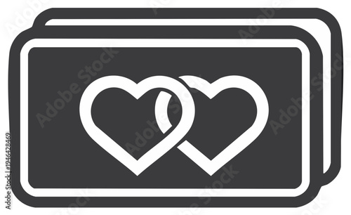 Intertwined Hearts Icon Symbology Relationship Symbolism Illustration