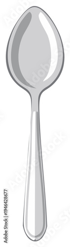 Polished Silver Spoon Isolated on White