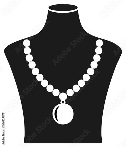 Necklace with Pendant on a Mannequin, Jewelry Display, Fashion Accessories