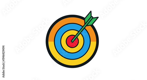 Colorful Target with Green Arrow.