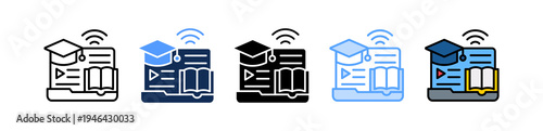 Online Education Icon Multiple Style