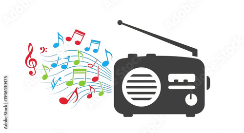 Black Radio Music Player Device.