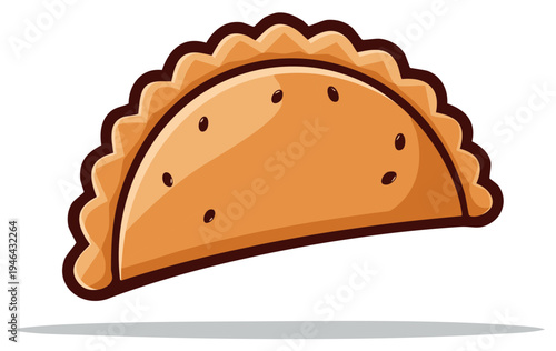 Delicious Hand Pie Empanada Pastry Delightful Food Illustration