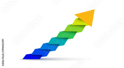 Colorful Arrow Pointing Upward Graphically.