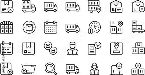 Collection of flat design vector icons representing various daily life activities and objects