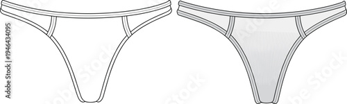Two Gray Thong Underwear with Different Coverage Levels