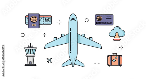 Airplane Taking Off From Airport.