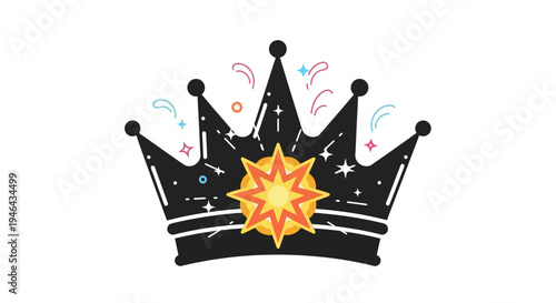 Black Crown with Yellow Star.