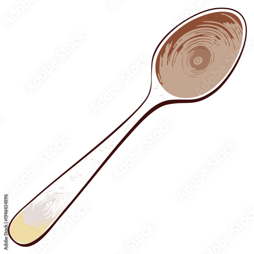 Spoonful of creamy hot chocolate or coffee liquid vector illustration