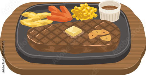 鉄板ビーフステーキのイメージイラスト