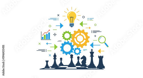 Chess Pieces Strategy Business Concept.