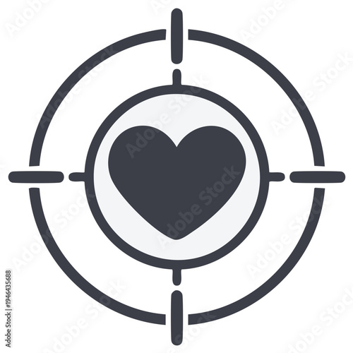 Heart Symbol In Crosshairs Target Icon