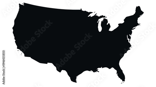 Clean and sharp graphic illustration of the United States map, a powerful symbol of American geography and national identity