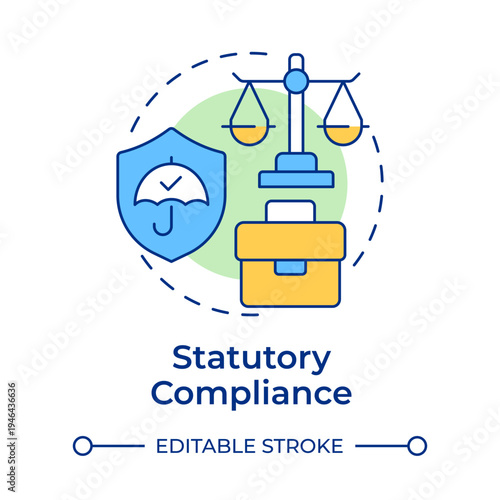 Foto Statutory compliance multi color concept icon