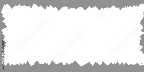 Vintage black and white frame of leaves with a postage stamp border on old paper texture featuring a razor blade edge vector illustration design