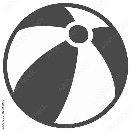 Stylized beach ball symbol for recreation, vacation, and summertime activities