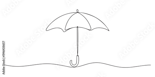 umbrella continuous one line drawing.one line icon illustration with white background.