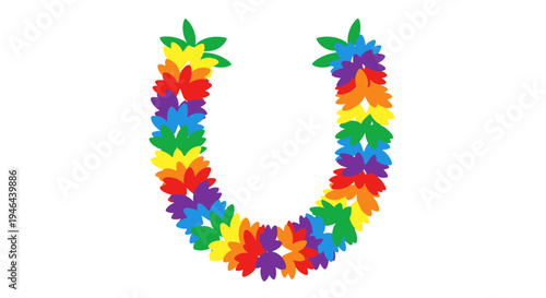 Colorful Hawaiian Flower Leis Necklace.
