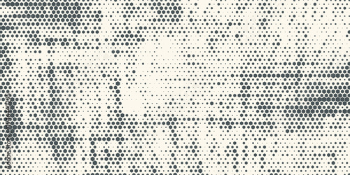 Hexagon Shapes Vector Abstract Geometric Technology Oscillation Wave Isolated on Light Background. Halftone Hex Retro Simple Pattern. Minimal 80s Style Dynamic Tech Wallpaper