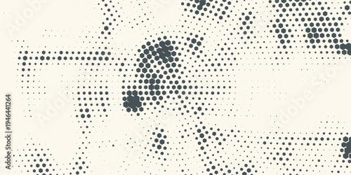 Hexagon Shapes Vector Abstract Geometric Technology Oscillation Wave Isolated on Light Background. Halftone Hex Retro Simple Pattern. Minimal 80s Style Dynamic Tech Wallpaper