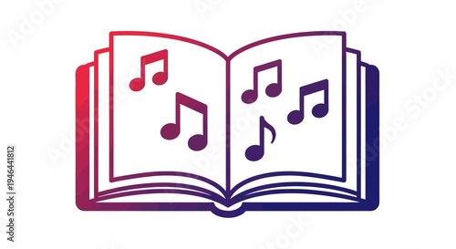 Music notes in a book.