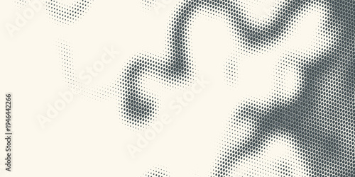 Hexagon Shapes Vector Abstract Geometric Technology Oscillation Wave Isolated on Light Background. Halftone Hex Retro Simple Pattern. Minimal 80s Style Dynamic Tech Wallpaper