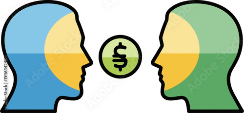 Financial negotiation and monetary exchange between two parties