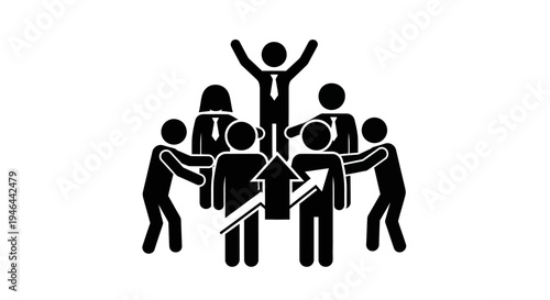Group of people helping each other succeed.