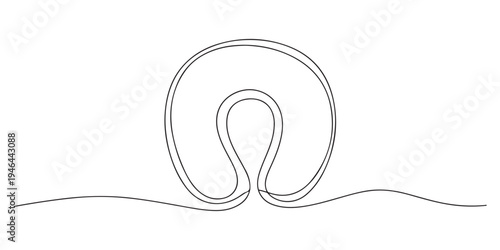 Continuous line art of pillow. Pillow continuous one line drawing. Single line art of pillow icon. Vector illustration