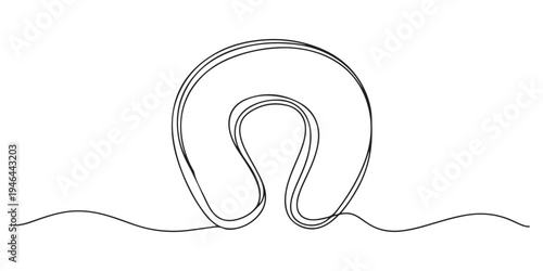 Continuous line art of pillow. Pillow continuous one line drawing. Single line art of pillow icon. Vector illustration