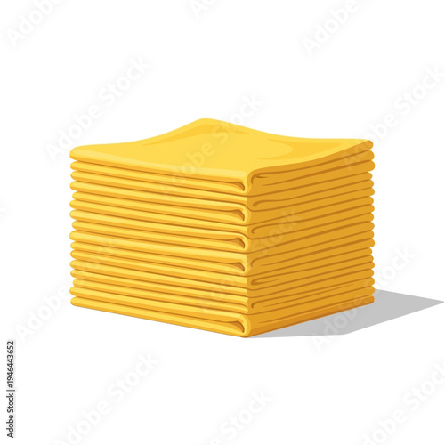 A stack of bright yellow napkins.