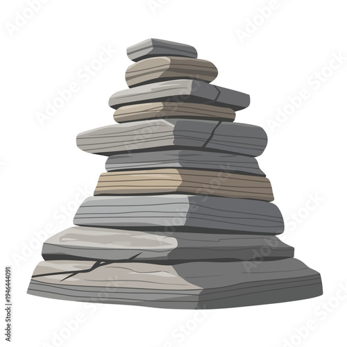 A stack of flat rocks piled high.