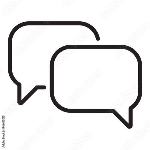 Modern line icon featuring two overlapping speech bubbles for live chat services