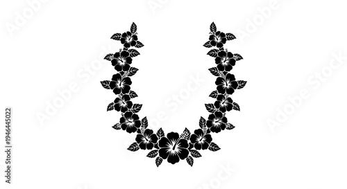 Black Floral Leaf Shaped Jewelry Necklace.
