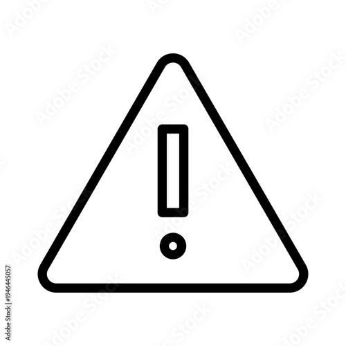 Line icon depicting a warning triangle symbol used for reporting system issues or critical alerts