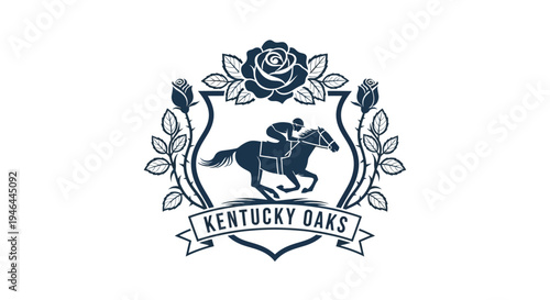 Kentucky Oaks horse racing logo symbol.