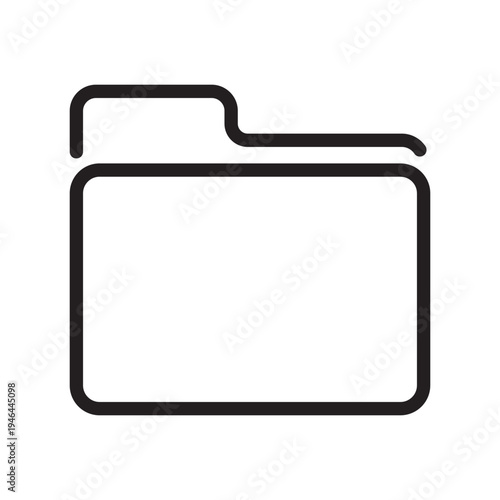 Minimalist line icon of a folder for organizing files and data