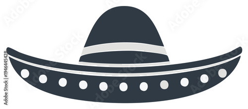Iconic Sombrero Hat Illustration Festive Mexican Headwear Dark Blue Style Cinco de Mayo