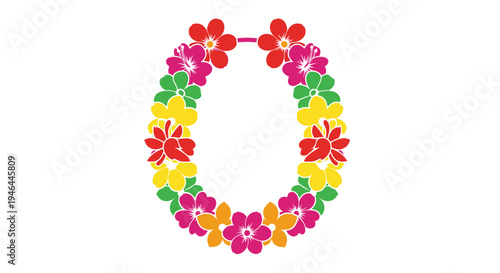 Colorful Flowers Forming Circle Shape.